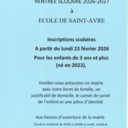 Inscription scolaire 2026